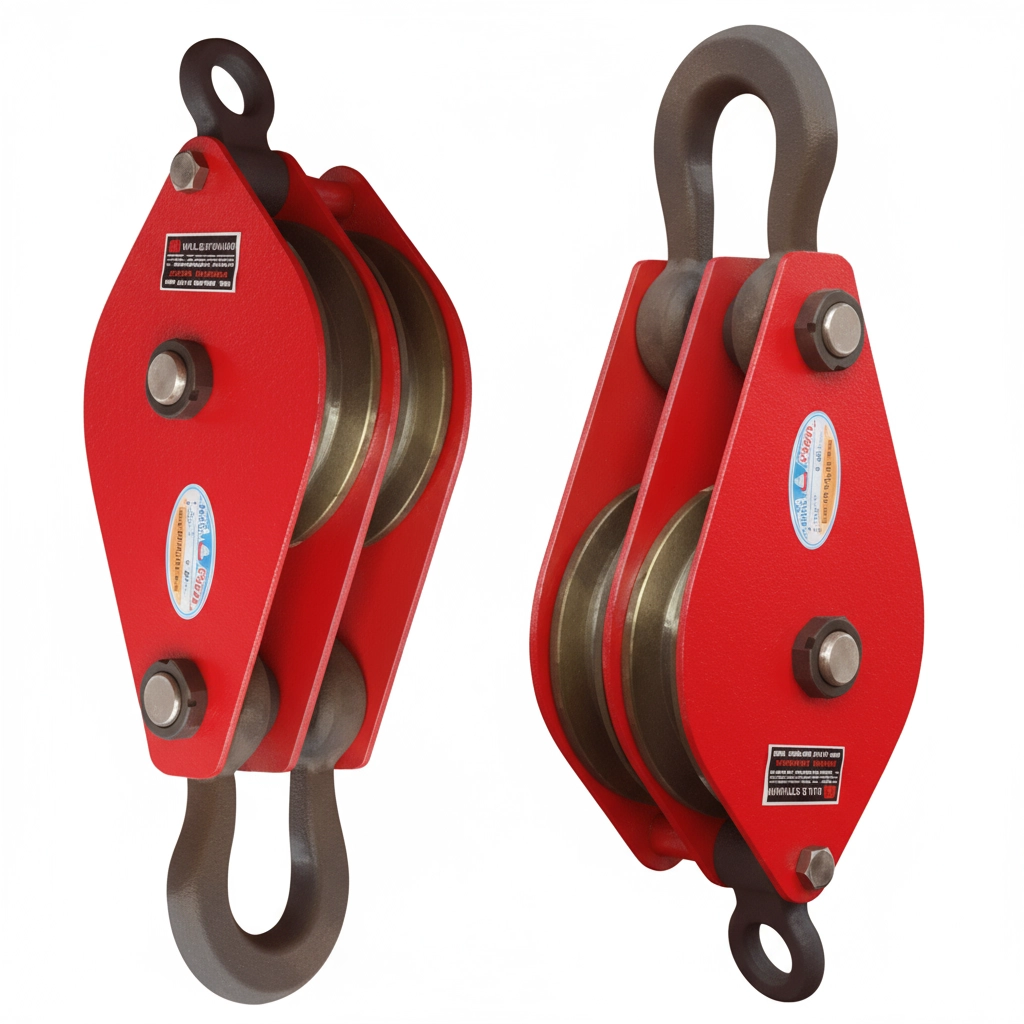 Блок монтажный двухрольный с ушком (проушиной) 32 т 2 ролика