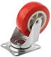 Мебельное красное колесо 75 мм на площадке - 41075S